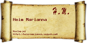 Heim Marianna névjegykártya